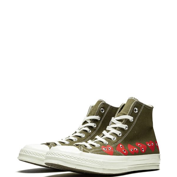 Converse x Comme Des Garçons Play Chuck 70 Hi "Multi Hearts Green"