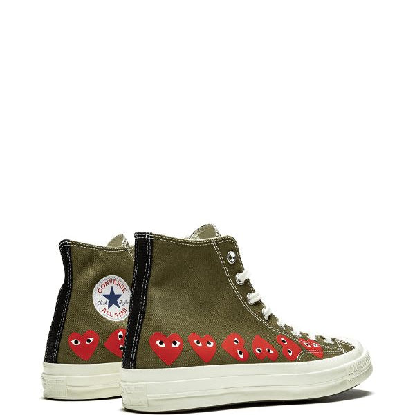 Converse x Comme Des Garçons Play Chuck 70 Hi "Multi Hearts Green"